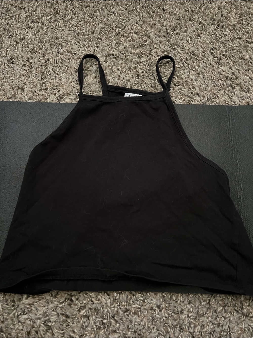 H&M Black High-Neck Cropped Camisole